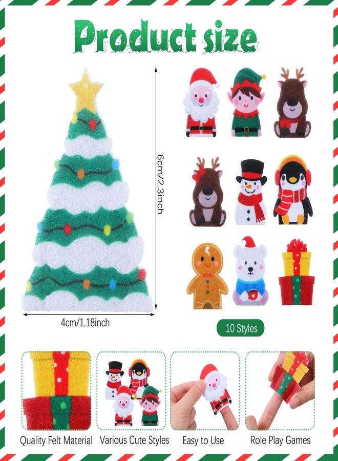 Honoson 60 Pcs Christmas Finger Puppets Set Felt Finger Puppet Toys Bulk 3.15 Inches Figures Toy Assortment for Holiday Party Favors - Image 2